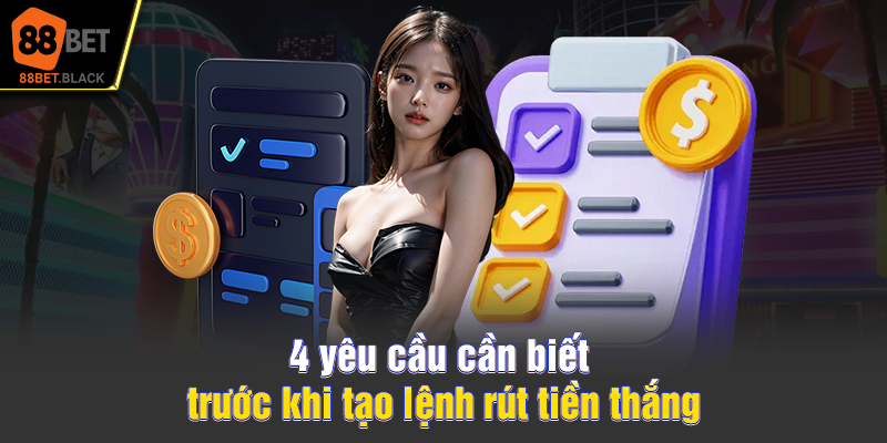 4 yêu cầu cần biết trước khi tạo lệnh rút tiền thắng